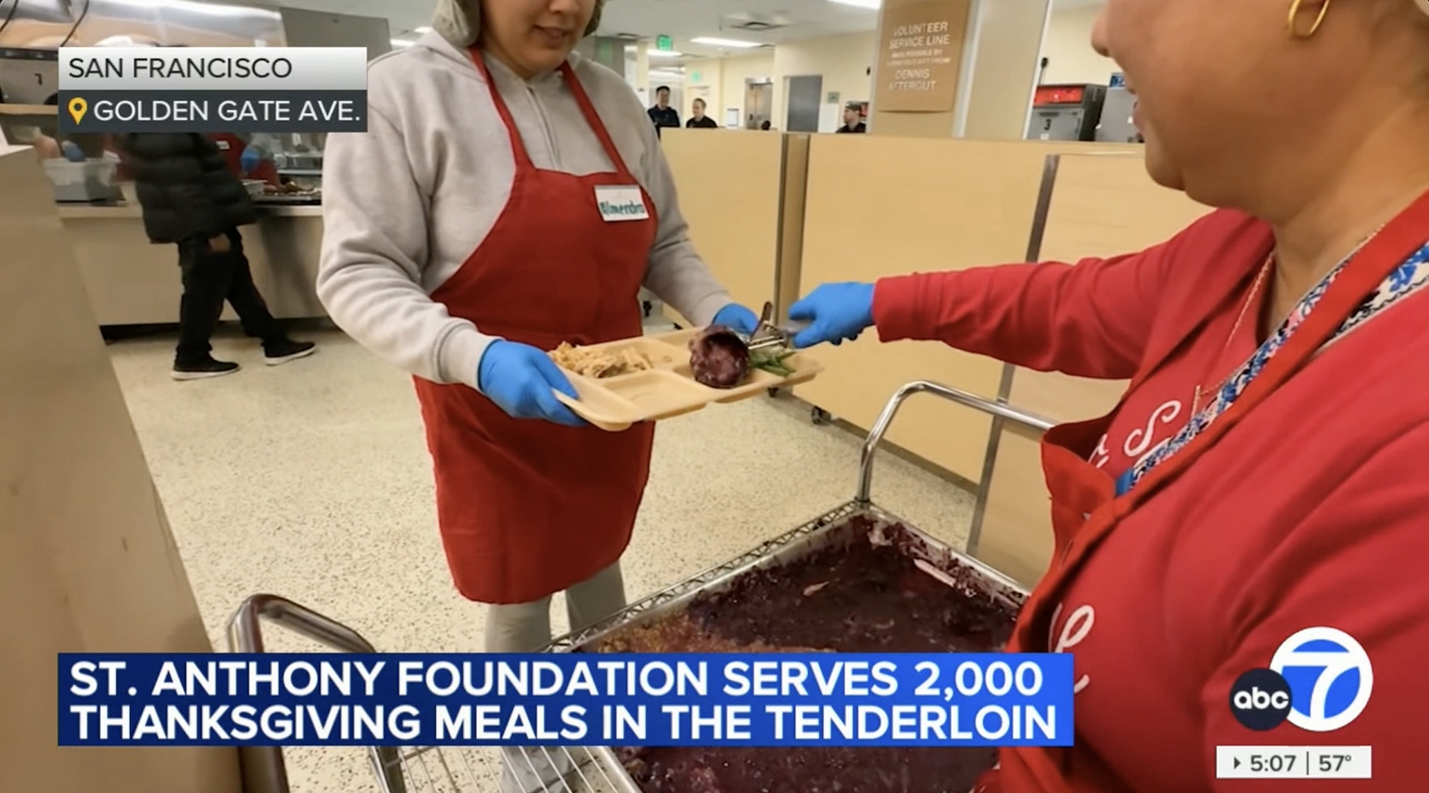 ABC7 News: St. Anthony’s Serves Thanksgiving Meal