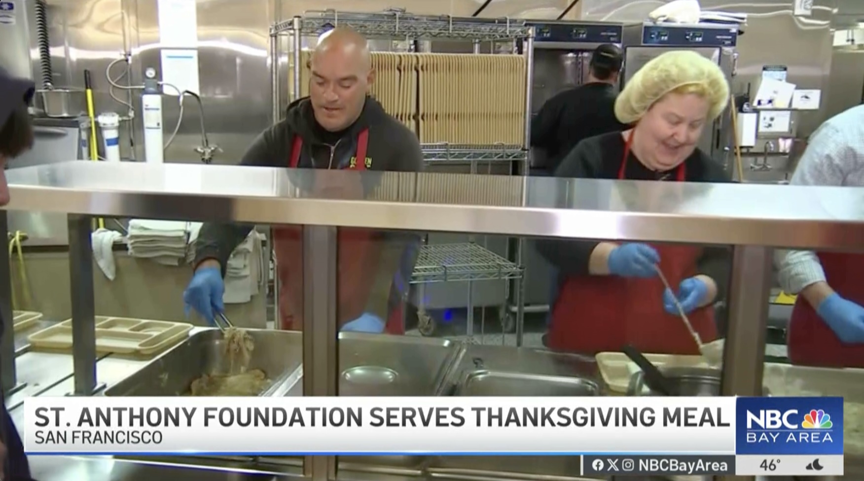 NBC News Bay Area: St. Anthony Foundation Serves Thanksgiving Meal